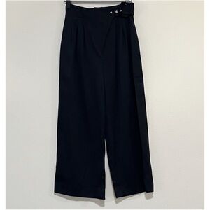Vintage MINNA Italian Asymmetrical Zipper High Waist Trouser Pants Black